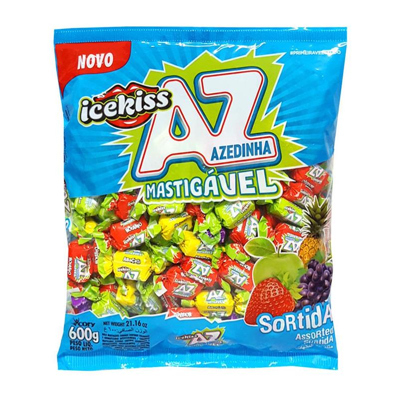 Bala Mastigável Azedinha Sortida Ice Kiss 600g - Cory - Balas